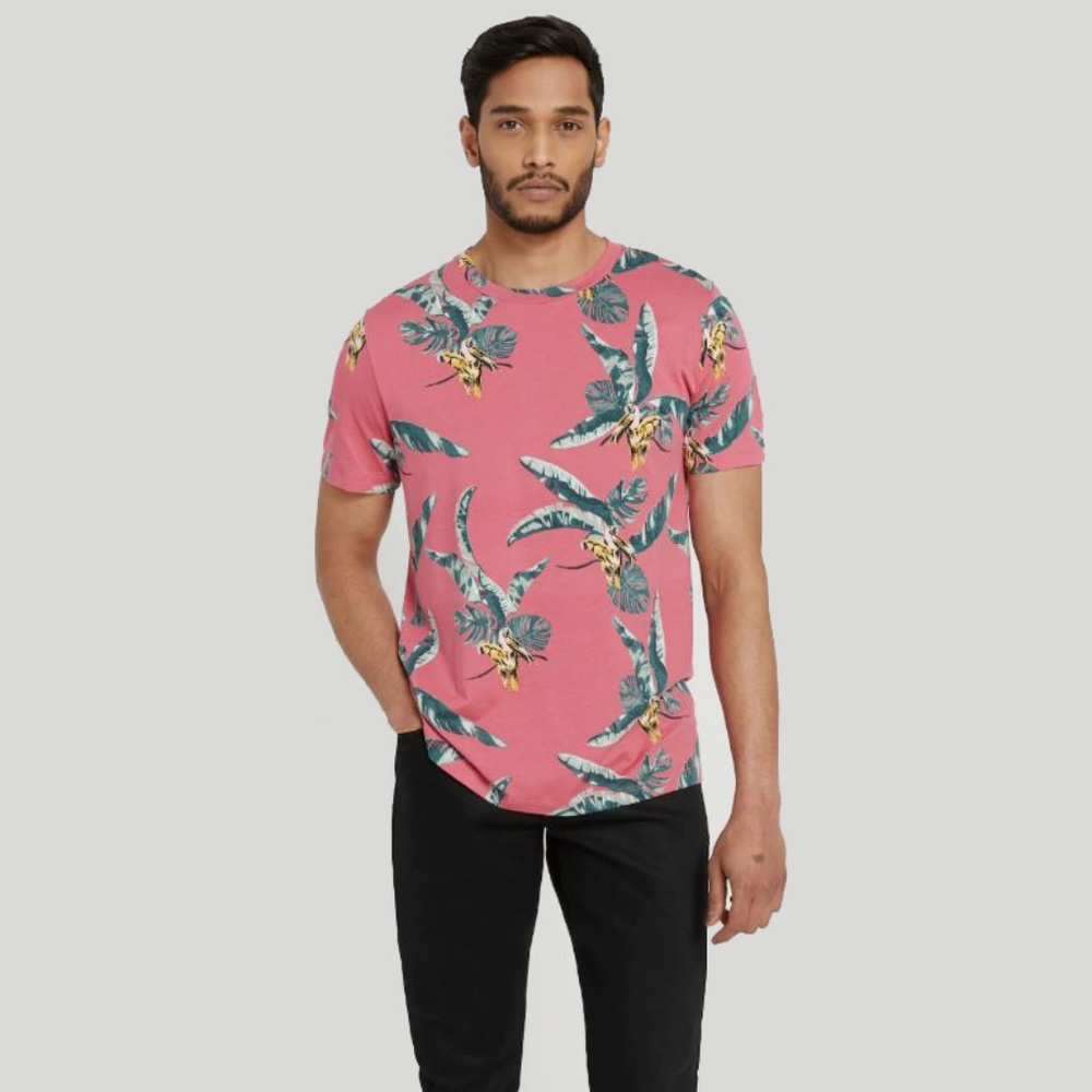 Frank & Oak Tropical Print Cotton-Modal Tee NWT - Picture 1 of 5
